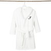 Personalized Linum Kids 100% Polyester SUPER PLUSH Double Brushed Hooded Bathrobe in Black Script Font - 2 of 3