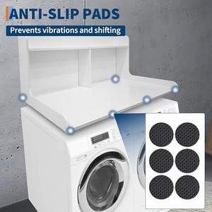 1 Mdf Tall Washing Machine Rack,3-Tier Washer Dryer Countertop with Edge Rails, for Folding Clothes, Washer and Dryer Topper with Non-Slip Pad - 1 of 4