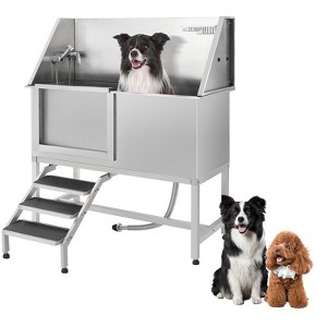 Pet Dog Bathing Station w/Stairs,Professional Dog Grooming Tub, Stainless Steel Dog Bathtub for Large, Medium&Small Pet - 1 of 4