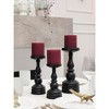 3x3 Pillar Candles Set of 3 - Rustic Unscented No Drip Burgundy Candles for Home Decor, Weddings, Centerpieces - 3 of 4