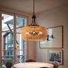 Airsurfer 19" Boho Jute Rope Pendant Light, Hand-Woven Hanging Lamp with Adjustable Chain for Kitchen Island, Dining Room, Entryway (No Bulb) - 2 of 4