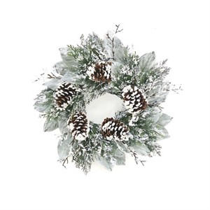 Christmas Cedar Magnolia Leaf Wreath 5 Inch Height Seasonal Door Decor By Melrose - 1 of 3