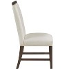 TinyHomie Contemporary Dining Set of 2 Side Chairs Beige Fabric Upholstery Brown Finish Wooden Furniture - 4 of 4