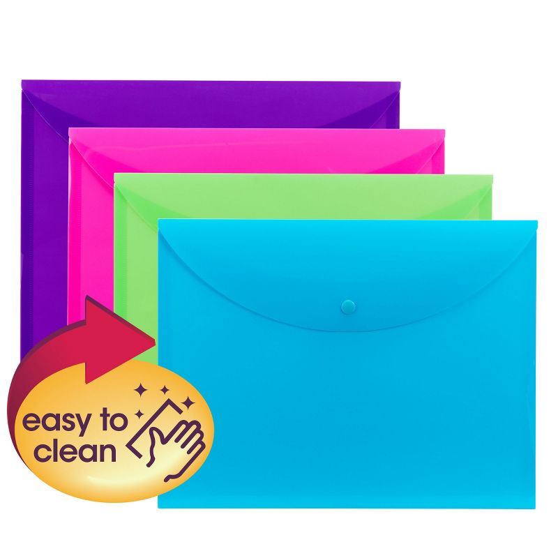 Smead Project Envelope, Snap Closure, Top Load, Letter Size, Assorted Colors,  4 per Pack (89685), 1 of 6