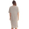 Just Love Womens Nightgown - Short Sleeve Henley Oversized Sleepwear Gown - 3 of 3