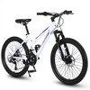 YONWAY 24 inch Mountain Bike, Shimano 21 Speeds with Dual Disc Brakes and 100mm Front Suspension for Teenagers Girls Women - 2 of 4