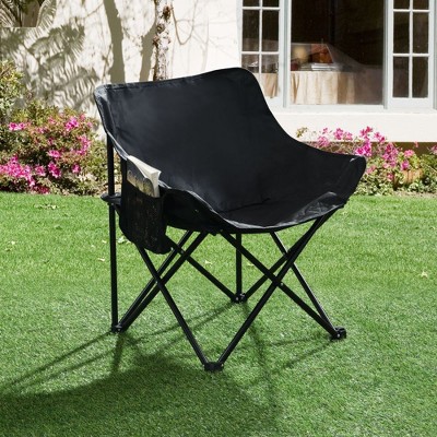 SKRAN Portable Folding Camping Chairs Adjustable Reclining Chair With Built-in Cup Holders And Side Pockets Easy To Transport For Camping