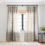 Alisa Galitsyna Gingham Cloth Beige Checks 64" x 50" Single Panel Sheer Window Curtain - Society6
