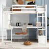 TIRAMISUBEST Full Size Loft Bed with L-shaped Desk, LED light and USB Charging Station, Wooden Loft Bedframe with Storage Bench with 2 Drawers - 4 of 4