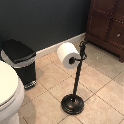 Neater Nest Reversible Toilet Paper Holder with Phone Shelf Modern Style (Oil Rubbed Bronze Single)