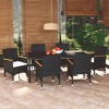 vidaXL Patio Dining Set with Cushions - 7 Piece, Black and Brown, 72.8" Table Length - 2 of 4