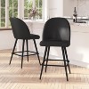 Merrick Lane Set of 2 Modern Armless Counter Stools with Contoured Backs, Steel Frames, and Integrated Footrests - 4 of 4