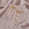 Gold Silver Bow Drop Earrings for Women Long Tassel Chain Bow Earrings Ribbon Bowknot Dangle Earrings Jewelry Gifts - 4 of 4