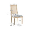 Set of 4 French Country Dining Chairs with Cane Back,Upholstered Seat and Fluted Legs for Rustic Dining Room-Cuddlewood - 4 of 4