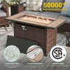Sonkuki 8 Pieces Patio Sofa with Rectangle Fire Pit Table and Ottomans, Patio Conversation Couch with Cushion - 3 of 4