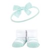 Hudson Baby Infant Girls Headband and Socks Giftset, Purple Mint Rainbow, One Size - 4 of 4