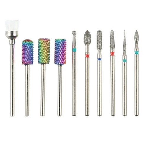 Unique Bargains Emery Nail Drill Bits Set For Acrylic Nails 3/32