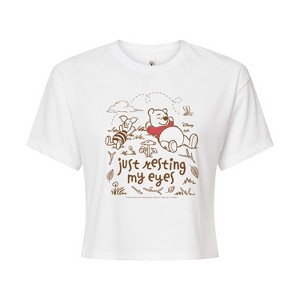 Women's - Winnie The Pooh - Just Resting My Eyes Cropped Graphic T-Shirt - 1 of 4