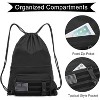 Tactical Drawstring Backpack with Zipper Pockets, Waterproof Sports Cinch Bag for Gym and Outdoor Use - 4 of 4
