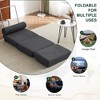 Foldable Single Sofa Bed with Pillow, Portable Lounge Chair, Breathable Linen Cream, Multi-Use, Easy to Store & Comfortable - 4 of 4