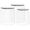 vidaXL Coffee Table Set of 3 White Metal Small, Medium, Large - 2 of 4