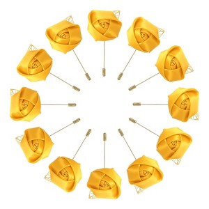 Unique Bargains Wedding Ceremony Anniversary Groom Silk Metal Rose Boutonnieres 24 Pcs - 1 of 3