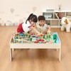 VEVOR Train Table, 84 Pieces Wooden Kids Activity Table with Collapsible Storage Bin, 3-in-1 Wooden Train Set  for Kids Ages 3+, Multicolor - 2 of 4