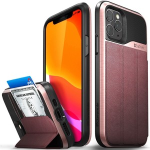 Vena vCommute For Apple iPhone 11 Pro Case Wallet, Case with Stand Leather Card Holder [Military Grade Drop Protection], Black - 1 of 4