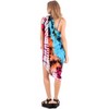 LA LEELA Women's Long Vacation Beachwear Swimsuit Pareo Wrap Sarong Swimwear Cover up Wraps One Size Pink, Tie Dye Design - 4 of 4