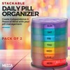 MEDca Weekly Pill Organizer, 1 Dispenser, 7 Stackable Multi-Color Compartments Four Times-a-Day: Morning, Noon, Evening, and Bedtime, Black, 2-Pack - 2 of 4