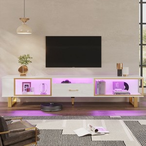 Bestier 80 Inch LED TV stand Gaming Entertainment Center with Open Storage - 1 of 4