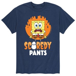Men's - SpongeBob SquarePants - Halloween Scaredy Pants Short Sleeve Graphic T-Shirt - 1 of 4