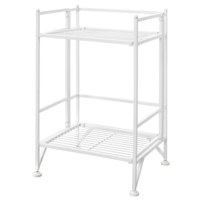 20.25" 2 Tier Folding Metal Shelf White - Breighton Home