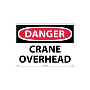 National Marker Danger Signs; Crane Overhead 20X28 .040 Aluminum D425AD - 1 of 1