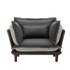 Oversized Chenille Armchair with Dual-Sided Cushions & Feather Filling, 43.5 in Wide Lounge Chair for Living Room or Bedroom-Cuddlewood - 2 of 4