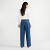 Lands' End Women's High Rise Soft Denim Pleated Wide Leg Trousers - 2 of 4