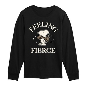 Boys' - Peanuts - Feeling Fierce Snoopy Long Sleeve Graphic T-Shirt - 1 of 4