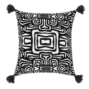 Oga Knit Decorative Pillow Black/White - Rochelle Porter - 1 of 4