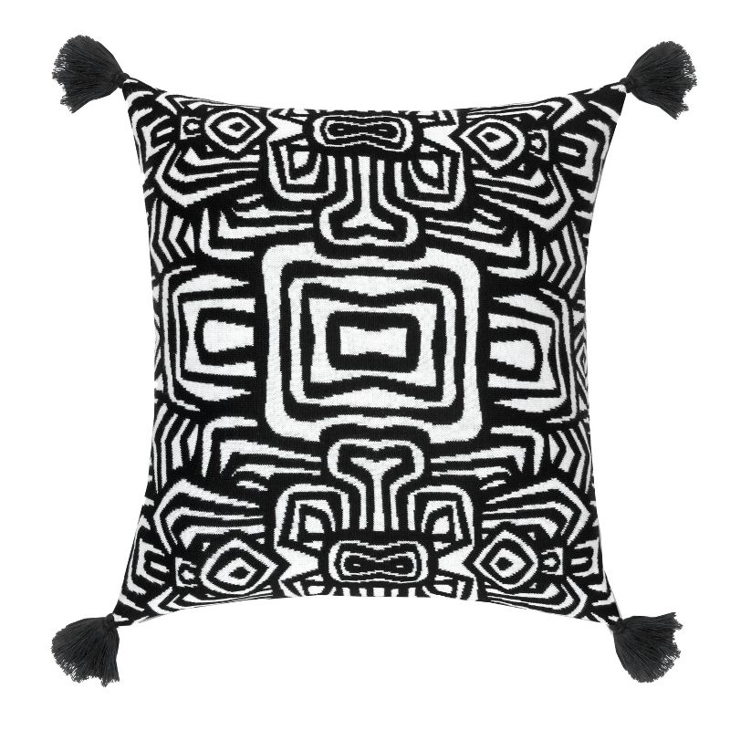 Oga Knit Decorative Pillow Black/White - Rochelle Porter, 1 of 9