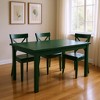 HomeRoots 60" Dark Green Solid Wood Dining Table - 2 of 4