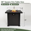 Kumasinova 28" Propane Gas Fire Pit Table,50000 BTU Sqaure Steel Patio Fireplace with Electronic Iginition and Lava Stones,Black - 3 of 4