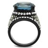 Slickblue Fashion Ring for Women – Black IP Band with Round London Blue CZ & Accent Stones – Size 5 to 10 - 3 of 4
