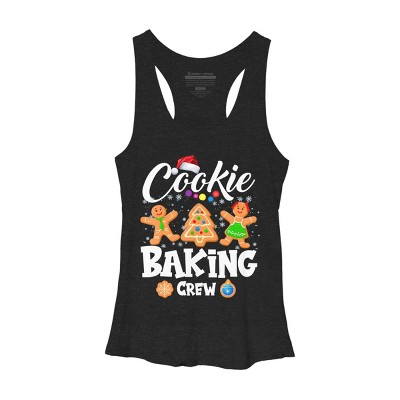Women's Design By Humans Cookie Baking Crew Christmas By NekoShop Racerback Tank Top