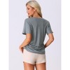 cheibear Womens Rayon Sleep T Shirt V Neck Pajamas Top - 4 of 4