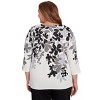 Shadow Leaf Three Quarter Sleeve Top - 2 of 4