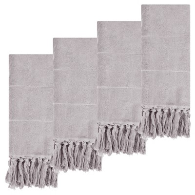 REGALWOVEN Cotton Bathroom Hand Towel with Tassel 14" x 30" 2 Pcs