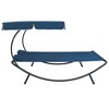 VidaXL Patio Lounge Bed with Canopy and Pillows Blue - 3 of 4