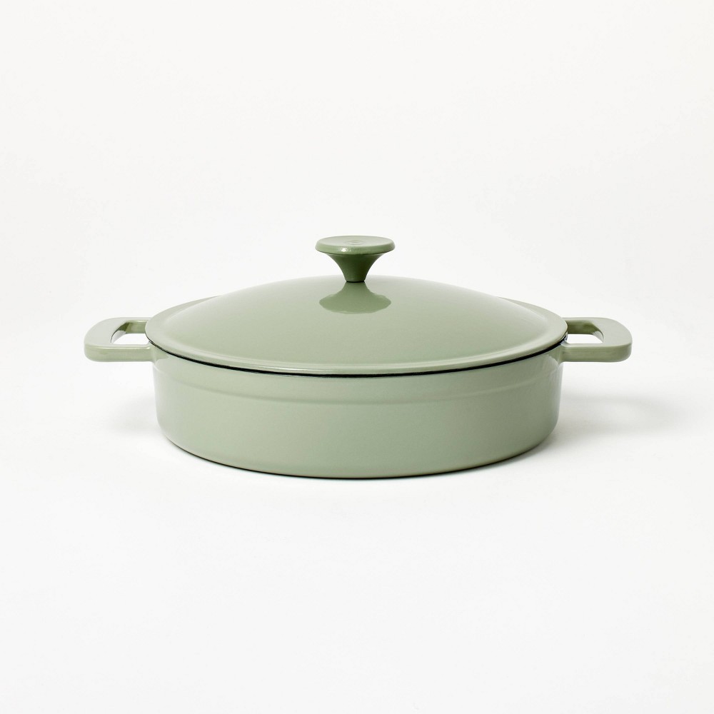 Photos - Pan 3.5qt Enamel Braiser Sage Green - Figmint™