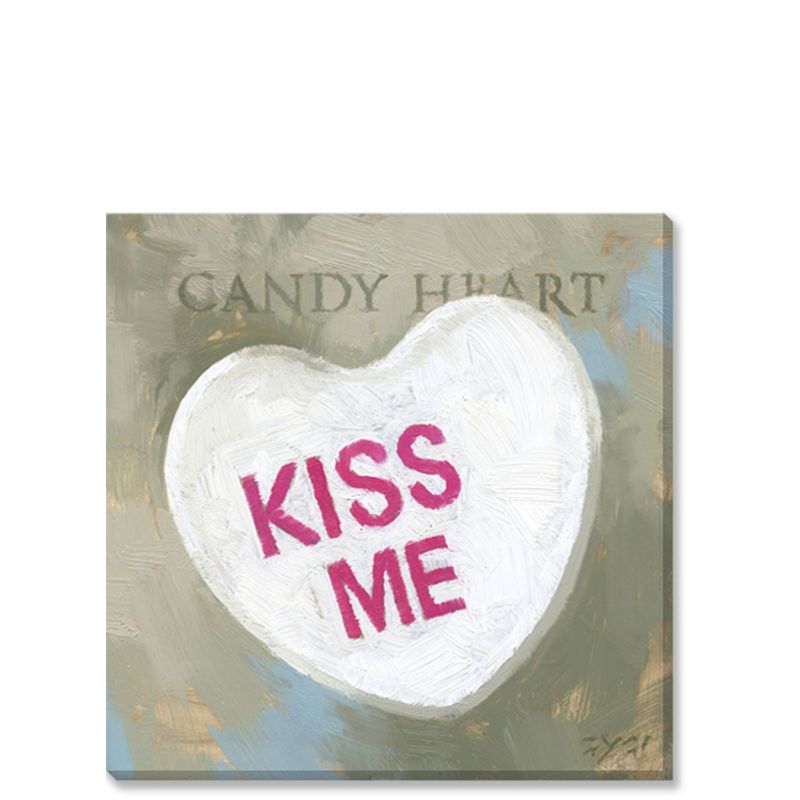 Sullivans Darren Gygi Candy Heart (White) Canvas, Museum Quality Giclee Print, Gallery Wrapped, Handcrafted in USA, 1 of 7