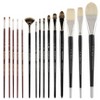 Mezzo Rotating Paint Brush Storage Rack w/ Artist's Pro Collection of 15 Natural and Synthetic Oil Paint Brushes- Hamburg, Mimik Kolinsky & Pro-Stroke - 2 of 4